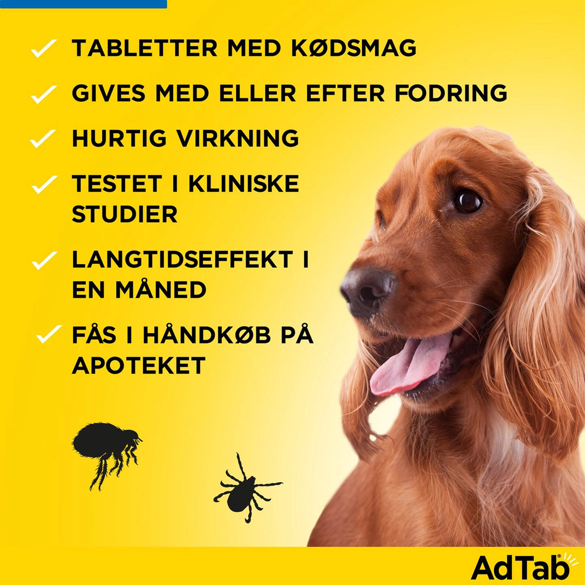 AdTab tyggetabletter til store hunde 22-45 kg mod lopper og flåter