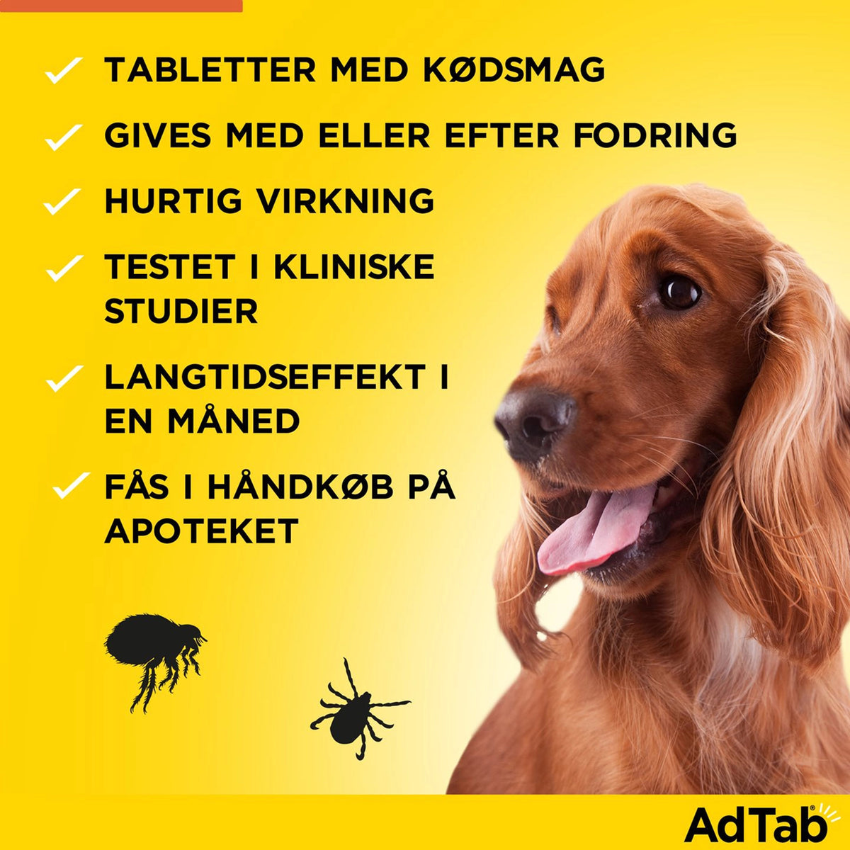 AdTab tyggetabletter til hund 5,5-11 kg mod lopper og flåter