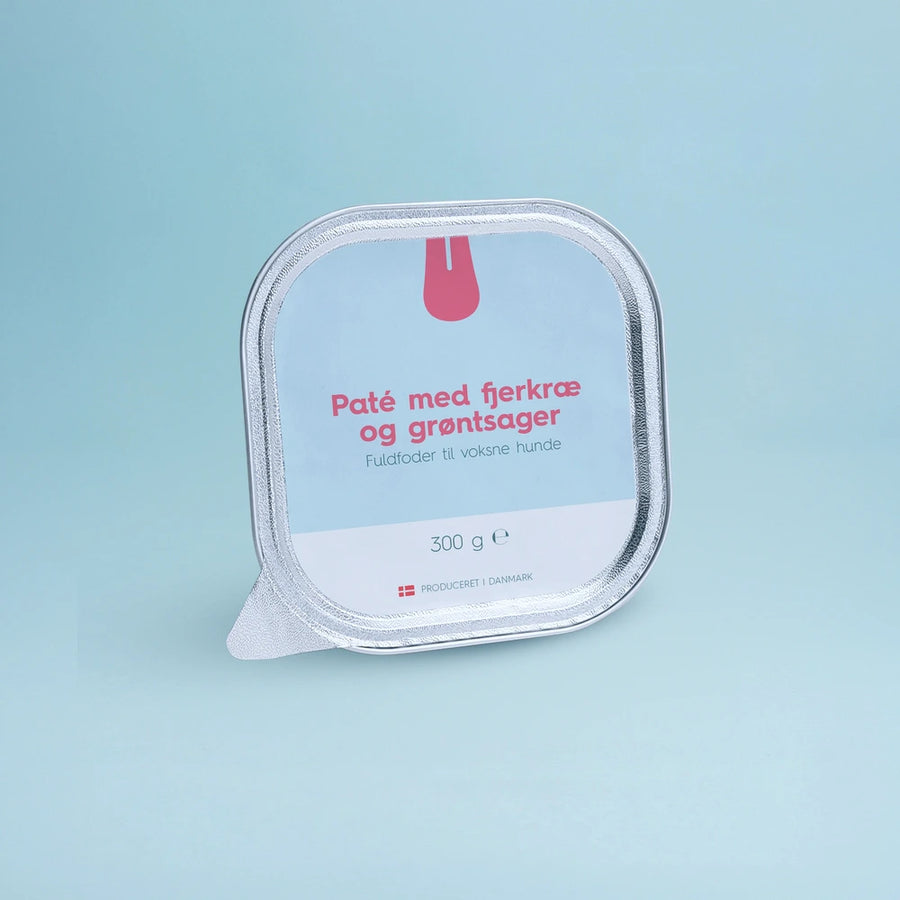 Vuffeli vådfoder, paté med fjerkræ og grøntsager, 300 g