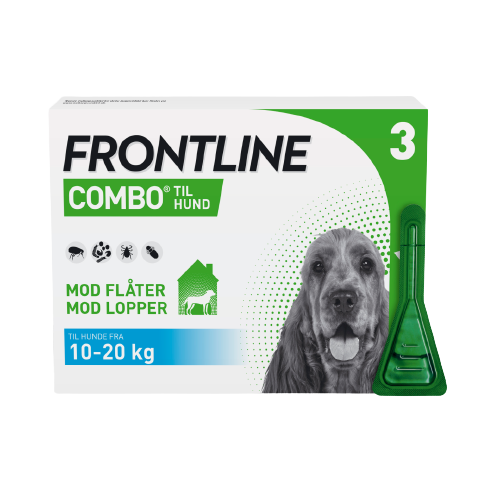 Frontline Combo pipetter loppe- og flåtmiddel | >10–20 kg (3 pipetter)